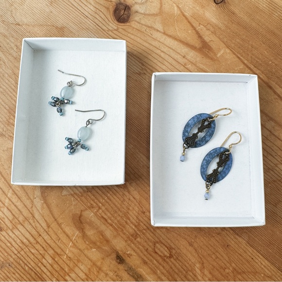 Blue Boho Earrings - Picture 5 of 6